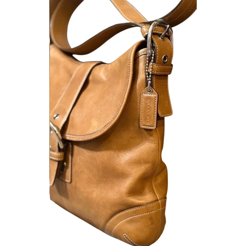 Coach Vintage Y2K Soho Glovetanned Flap Buckle Shoulder Bag Tan 9480 2003 - Picture 8 of 14